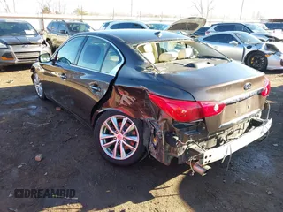 2014 Infiniti Q50 Hybrid Sport with VIN JN1AV7AP3EM691473, listed as a IAAI auction lot 41348911 with 128,851 mi miles and . Bid and sale history available at DreamBid. Image 3.