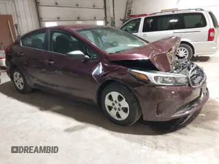 2017 Kia Forte LX with VIN 3KPFK4A78HE129551, listed as a IAAI auction lot 41926331 with 124,285 mi miles. Bid and sale history available at carsss.com. Image 1.