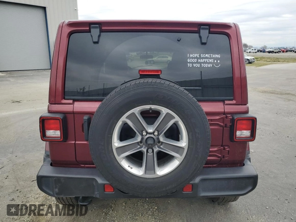 2021 Jeep Wrangler Unlimited Sahara with VIN 1C4HJXEN8MW613404, listed as a Copart auction lot 47881735 with 48,379 mi miles and Salvage title. Bid and sale history available at DreamBid. Image 6.