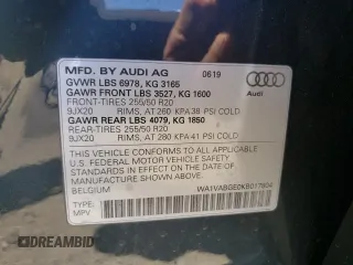 2019 Audi e-tron Prestige with VIN WA1VABGE0KB017804, listed as a Copart auction lot 57939033 with 28,153 mi miles. Bid and sale history available at carsss.com. Image 15.