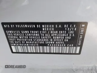 2019 Volkswagen Jetta S z VIN 3VWCB7BU3KM140279, wystawiony jako IAAI lot #41485306 z przebiegiem 68 105 mil mil oraz . Historia ofert i sprzedaży dostępna na DreamBid. Obrazek 9.