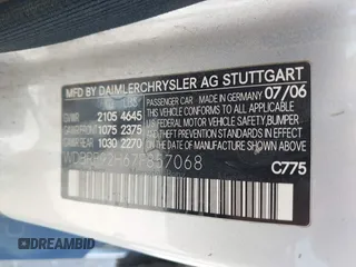 2007 Mercedes-Benz C 280 Luxury z VIN WDBRF92H67F857068, wystawiony jako IAAI lot #42216145 z przebiegiem 183 348 mil mil oraz . Historia ofert i sprzedaży dostępna na DreamBid. Obrazek 9.