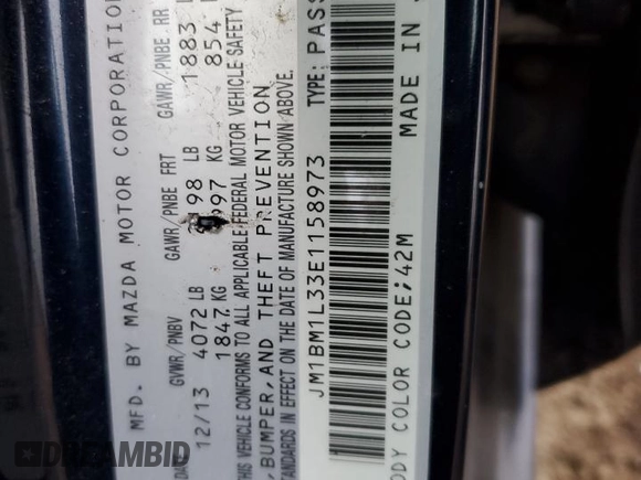 2014 Mazda 3 S Touring with VIN JM1BM1L33E1158973, listed as a Copart auction lot 44625435 with 83,203 mi miles and Salvage Title. Bid and sale history available at DreamBid. Image 12.