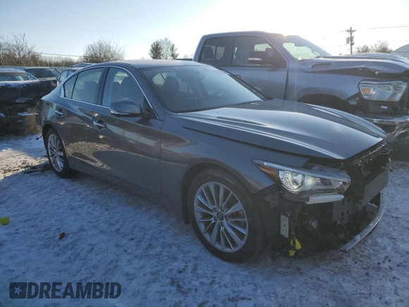2023 Infiniti Q50 Luxe with VIN JN1EV7BR9PM542294, listed as a Copart auction lot 88853365 with 13,295 mi miles and Salvage title. Bid and sale history available at DreamBid. Image 4.