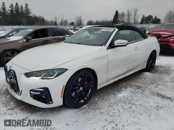 2023 BMW 4 Series M440i xDrive with VIN WBA63AT08PCL19977, listed as a Copart auction lot 84744084 with 20,347 mi miles and Clean Title. Bid and sale history available at carsss.com. Image 1.