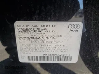 2012 Audi Q5 Premium Plus with VIN WA1LFAFP5CA138213, listed as a Copart auction lot 65818345 with 137,086 mi miles and Clean title. Bid and sale history available at DreamBid. Image 13.