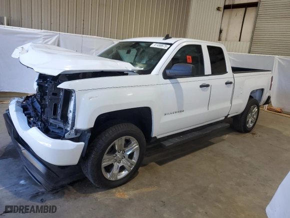 2018 Chevrolet Silverado 1500 Custom with VIN 1GCRCPEH6JZ100607, listed as a Copart auction lot 41499575 with 0 mi miles and Salvage Title. Bid and sale history available at carsss.com. Image 1.