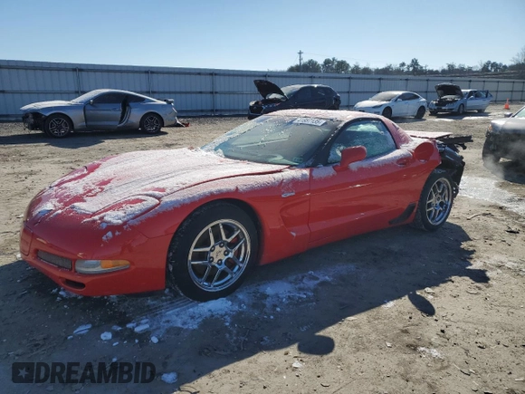 2004 Chevrolet Corvette Z06 with VIN 1G1YY12S545112990, listed as a Copart auction lot 41887135 with 97,376 mi miles and Salvage Title. Bid and sale history available at carsss.com. Image 1.