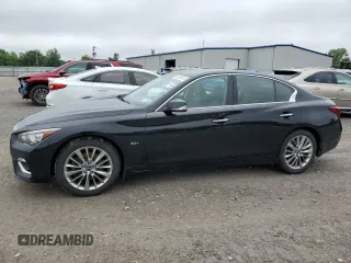 2018 Infiniti Q50 Luxe with VIN JN1EV7AR9JM444181, listed as a Copart auction lot 62459815 with 61,550 mi miles and Non repairable. Bid and sale history available at DreamBid. Image 1.