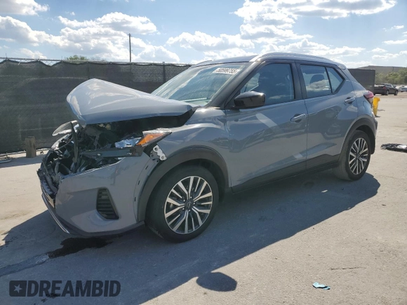 2022 Nissan Kicks SV with VIN 3N1CP5CV7NL491953, listed as a Copart auction lot 50599755 with 43,173 mi miles and Salvage Title. Bid and sale history available at DreamBid. Image 1.