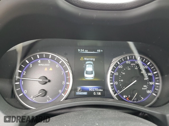 2017 Infiniti Q50 Signature Edition with VIN JN1EV7AP6HM737450, listed as a Copart auction lot 53154495 with 90,270 mi miles and Clean Title. Bid and sale history available at DreamBid. Image 9.