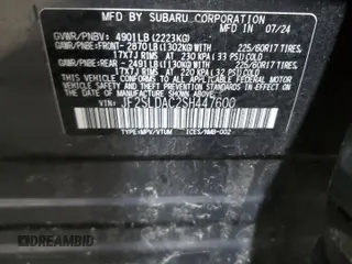 2025 Subaru Forester with VIN JF2SLDAC2SH447600, listed as a Copart auction lot 53180575 with 8,623 mi miles and Salvage title. Bid and sale history available at DreamBid. Image 13.
