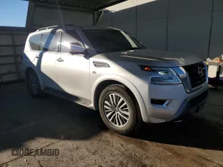 2021 Nissan Armada SL with VIN JN8AY2BA3M9373974, listed as a Copart auction lot 80250994 with 80,141 mi miles and Salvage Title. Bid and sale history available at carsss.com. Image 4.