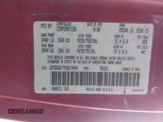 1991 Dodge Dakota z VIN 1B7GG66Y7MS210454, wystawiony jako IAAI lot #41778373 z przebiegiem 151 112 mil mil oraz . Historia ofert i sprzedaży dostępna na DreamBid. Obrazek 9.