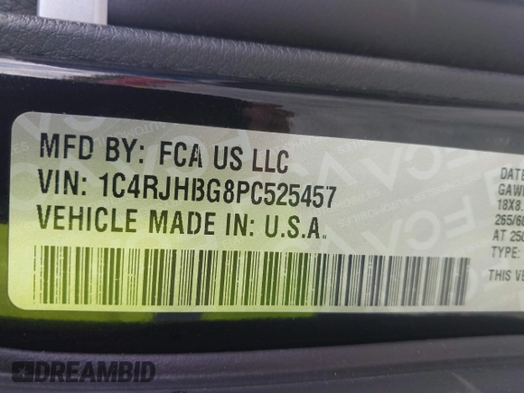 2023 Jeep Grand Cherokee Limited с VIN 1C4RJHBG8PC525457, выставлен на аукционе IAAI как лот 42462780 с пробегом 59 490 миль миль и . История ставок и продаж доступна на DreamBid. Изображение 9.