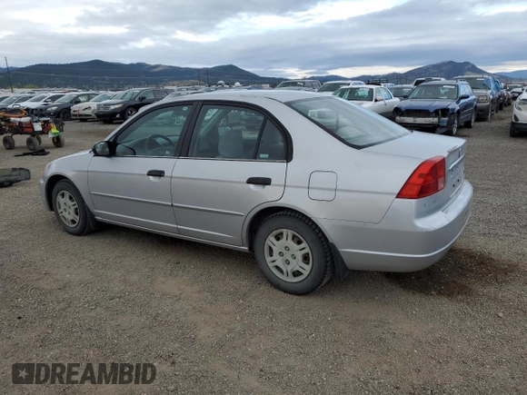 2001 Honda Civic LX with VIN JHMES16581S009607, listed as a Copart auction lot 54605255 with 0 mi miles and Clean Title. Bid and sale history available at carsss.com. Image 2.