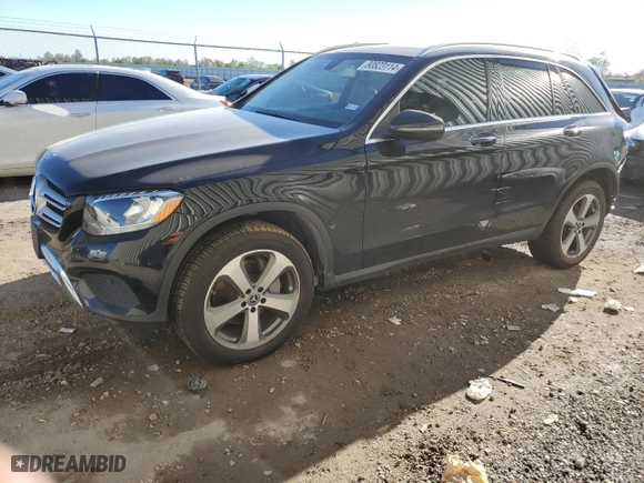 2019 Mercedes-Benz GLC with VIN WDC0G4JB4KV119737, listed as a Copart auction lot 80823114 with 74,987 mi miles and Salvage Title. Bid and sale history available at carsss.com. Image 1.