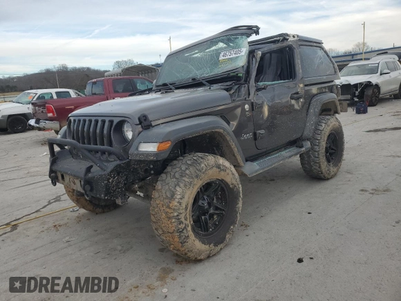 2018 Jeep Wrangler Sport with VIN 1C4GJXAG6JW320082, listed as a Copart auction lot 46757405 with 78,256 mi miles and Salvage Title. Bid and sale history available at carsss.com. Image 1.
