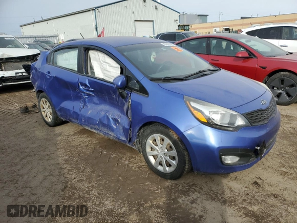 2012 Kia Rio LX with VIN KNADM4A30C6076872, listed as a Copart auction lot 47853135 with 0 mi miles and Salvage Title. Bid and sale history available at carsss.com. Image 4.