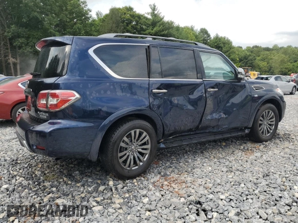 2019 Nissan Armada Platinum with VIN JN8AY2NEXK9759206, listed as a Copart auction lot 58602094 with 78,525 mi miles and Salvage Title. Bid and sale history available at carsss.com. Image 3.