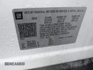2020 GMC Terrain SLT z VIN 3GKALVEVXLL143417, wystawiony jako IAAI lot #41714662 z przebiegiem 97 634 mil mil oraz . Historia ofert i sprzedaży dostępna na DreamBid. Obrazek 9.