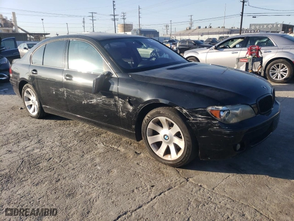 2006 BMW 7 Series 750i with VIN WBAHL83516DT01293, listed as a Copart auction lot 49506035 with 0 mi miles and Salvage Title. Bid and sale history available at carsss.com. Image 4.