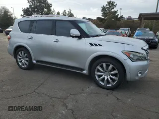2012 Infiniti QX56 7-passenger with VIN JN8AZ2NE2C9017865, listed as a Copart auction lot 78728014 with 184,377 mi miles and Salvage Title. Bid and sale history available at carsss.com. Image 4.