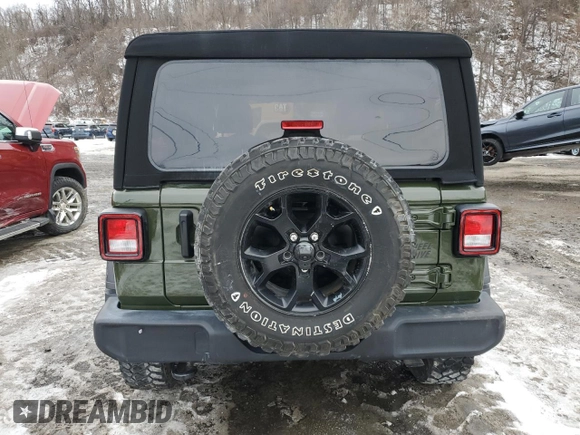 2020 Jeep Wrangler Willys z VIN 1C4GJXAG8LW285550, wystawiony jako Copart lot #57058815 z przebiegiem 24 388 mil mil oraz Szkoda całkowita • Salvage title. Historia ofert i sprzedaży dostępna na DreamBid. Obrazek 6.