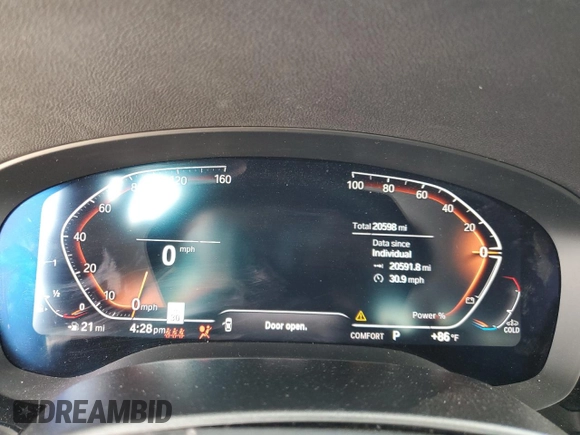 2023 BMW 5 Series 540i with VIN WBA53BJ07PCM01445, listed as a Copart auction lot 55084525 with 20,598 mi miles and Salvage title. Bid and sale history available at DreamBid. Image 9.