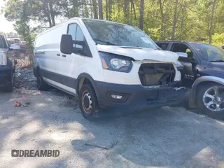 2021 Ford Transit Cargo with VIN 1FTBR1Y88MKA76509, listed as a IAAI auction lot 42005100 with 34,029 mi miles. Bid and sale history available at carsss.com. Image 1.