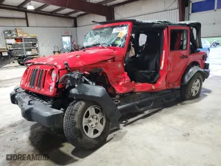 2018 Jeep Wrangler JK Unlimited Sport S with VIN 1C4BJWDG7JL849283, listed as a Copart auction lot 73108554 with 65,382 mi miles and Salvage Title. Bid and sale history available at carsss.com. Image 1.