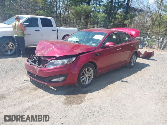 2013 Kia Optima LX with VIN 5XXGM4A74DG189357, listed as a IAAI auction lot 42095444 with 168,096 mi miles. Bid and sale history available at carsss.com. Image 2.