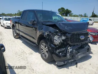 2023 Ford F-150 XL with VIN 1FTEX1EP1PFB25819, listed as a Copart auction lot 46221625 with 20,676 mi miles and Salvage title. Bid and sale history available at DreamBid. Image 4.