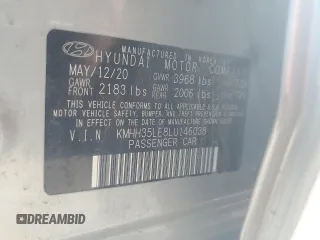 2020 Hyundai Elantra GT with VIN KMHH35LE8LU146038, listed as a Copart auction lot 70261154 with 27,662 mi miles and Salvage Title. Bid and sale history available at carsss.com. Image 13.