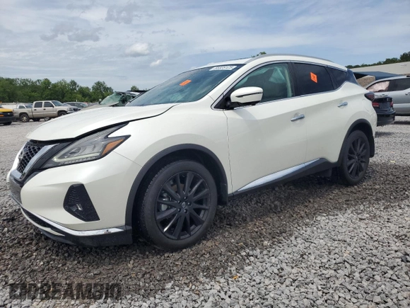 2023 Nissan Murano Platinum z VIN 5N1AZ2DJ8PC132890, wystawiony jako Copart lot #55325125 z przebiegiem 13 492 mil mil oraz Szkoda całkowita • Salvage title. Historia ofert i sprzedaży dostępna na DreamBid. Obrazek 1.
