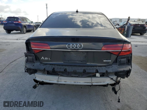 2017 Audi A8 L with VIN WAU44AFD1HN012059, listed as a Copart auction lot 80479364 with 126,890 mi miles and Salvage Title. Bid and sale history available at carsss.com. Image 6.