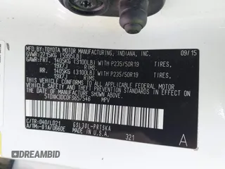 2015 Toyota Sienna SE with VIN 5TDXK3DC0FS657546, listed as a IAAI auction lot 42183750 with 137,157 mi miles and . Bid and sale history available at DreamBid. Image 9.