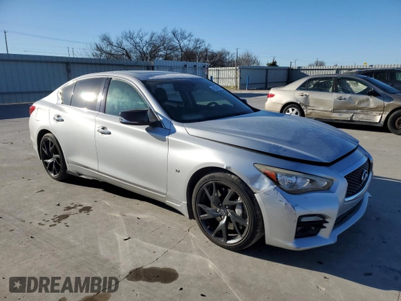 2014 Infiniti Q50 Sport with VIN JN1BV7AP0EM689376, listed as a Copart auction lot 42534115 with 112,187 mi miles and Salvage Title. Bid and sale history available at DreamBid. Image 4.