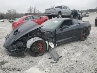 2015 Chevrolet Corvette Z51 1LT with VIN 1G1YG2D73F5109574, listed as a Copart auction lot 49244555 with 55,864 mi miles and Salvage Title. Bid and sale history available at carsss.com. Image 1.