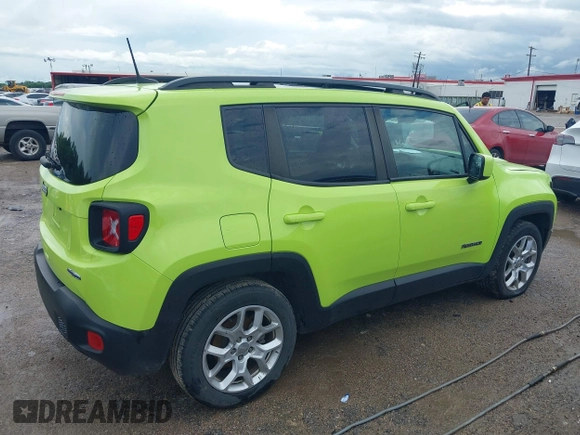 2018 Jeep Renegade Latitude with VIN ZACCJABBXJPJ60183, listed as a IAAI auction lot 41948498 with 72,893 mi miles. Bid and sale history available at carsss.com. Image 4.