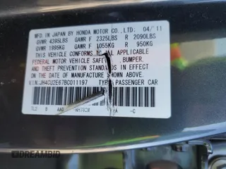 2011 Acura TSX z VIN JH4CU2E67BC011197, wystawiony jako Copart lot #77825124 z przebiegiem 132 648 mil mil oraz Szkoda całkowita • Salvage title. Historia ofert i sprzedaży dostępna na DreamBid. Obrazek 12.