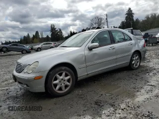 2002 Mercedes-Benz C with VIN WDBRF61J72F268526, listed as a Copart auction lot 51350405 with 113,128 mi miles and Salvage Title. Bid and sale history available at carsss.com. Image 1.