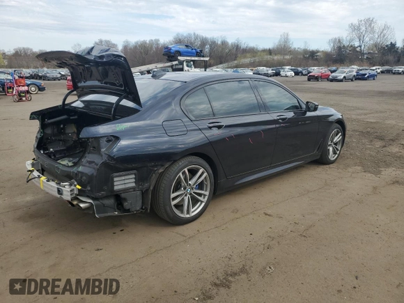 2019 BMW 7 Series 750i xDrive with VIN WBA7F2C58KB239624, listed as a Copart auction lot 53781025 with 87,894 mi miles and Salvage title. Bid and sale history available at DreamBid. Image 3.