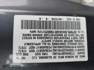 2016 Honda Odyssey SE with VIN 5FNRL5H3XGB150025, listed as a IAAI auction lot 41857704 with 69,515 mi miles. Bid and sale history available at carsss.com. Image 9.