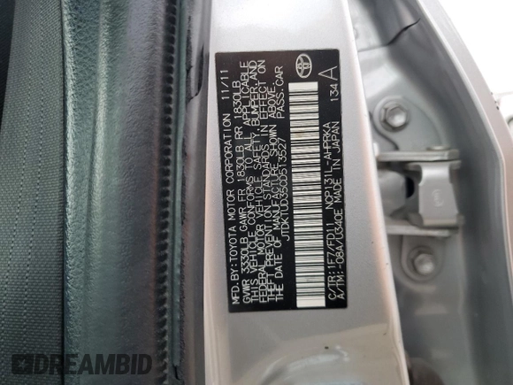 2012 Toyota Yaris L with VIN JTDKTUD35CD513527, listed as a Copart auction lot 49087105 with 72,218 mi miles and Salvage Title. Bid and sale history available at carsss.com. Image 15.