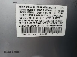 2017 Honda Fit EX-L с VIN JHMGK5H94HS007816, выставлен на аукционе Copart как лот 72561444 с пробегом 51 174 миль миль и Списание • Salvage title. История ставок и продаж доступна на DreamBid. Изображение 13.