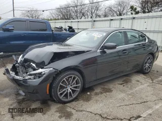 2021 BMW 3 Series 330i xDrive with VIN 3MW5R7J0XM8B60382, listed as a Copart auction lot 82113014 with 54,597 mi miles and Salvage Title. Bid and sale history available at carsss.com. Image 1.