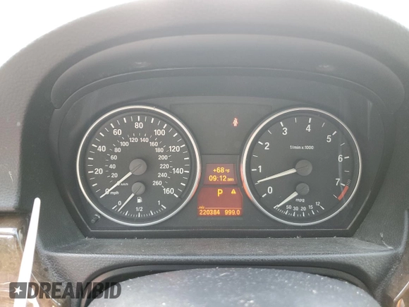 2007 BMW 3 Series 328i with VIN WBAVA33527KX72622, listed as a Copart auction lot 56198505 with 220,384 mi miles and Salvage title. Bid and sale history available at DreamBid. Image 9.