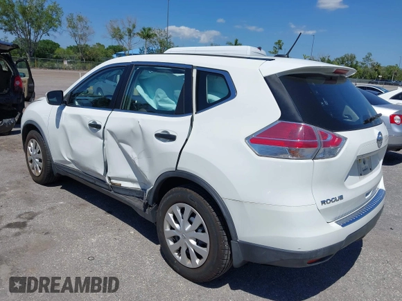 2016 Nissan Rogue S with VIN KNMAT2MT5GP614099, listed as a IAAI auction lot 42044016 with 15,563 mi miles. Bid and sale history available at carsss.com. Image 3.