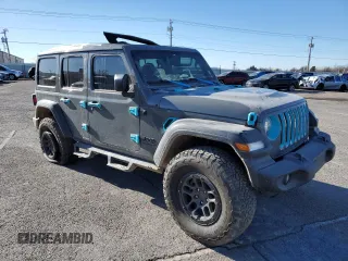 2023 Jeep Wrangler Sport S with VIN 1C4HJXDG3PW615858, listed as a Copart auction lot 85537124 with 16,718 mi miles and Salvage Title. Bid and sale history available at DreamBid. Image 4.
